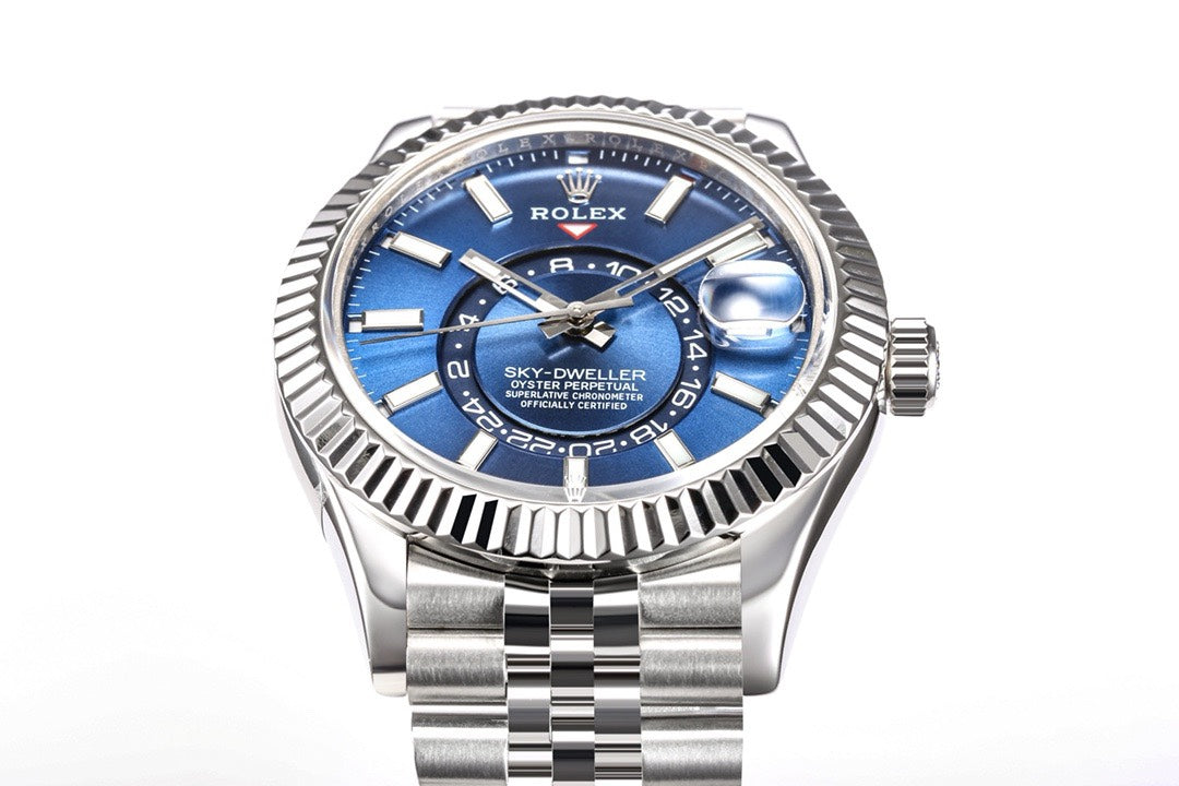 Rolex Sky‑Dweller Watch 42mm 904L Steel 9002 Automatic Movement Ring Command Bezel
