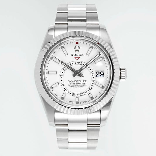Rolex Sky‑Dweller Watch 42mm 904L Steel 9002 Automatic Movement Ring Command Bezel