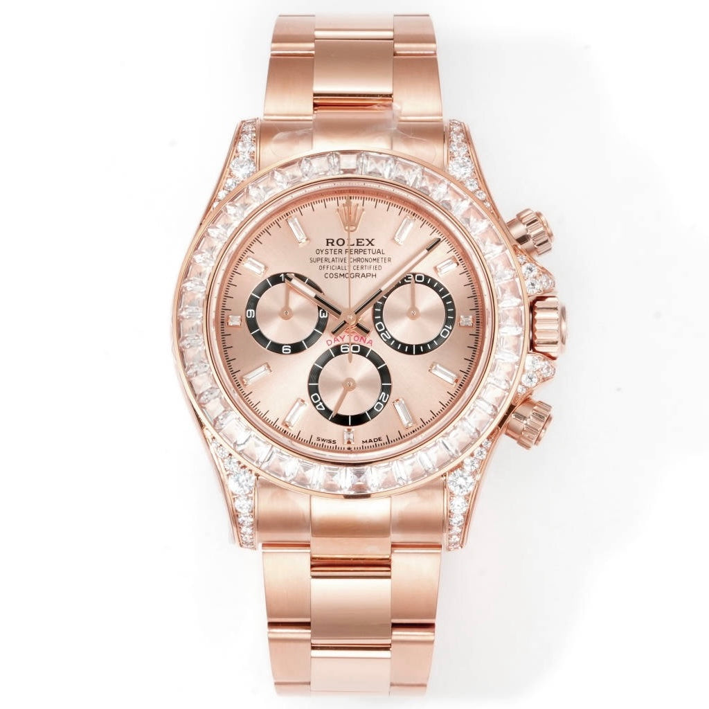 Rolex Cosmograph Daytona 40mm N+ Factory V2 Weighted Baguette Bezel Automatic Watch