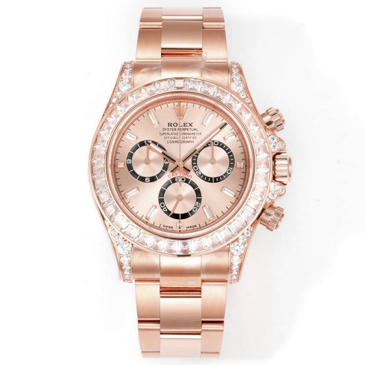 Rolex Cosmograph Daytona 40mm N+ Factory V2 Weighted Baguette Bezel Automatic Watch