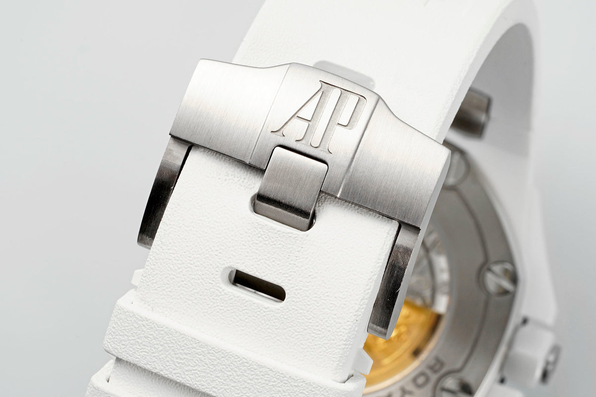 Audemars Piguet Royal Oak Offshore Diver 15707CB White Ceramic Watch | APS Factory Cal.3120 Integrated Movement