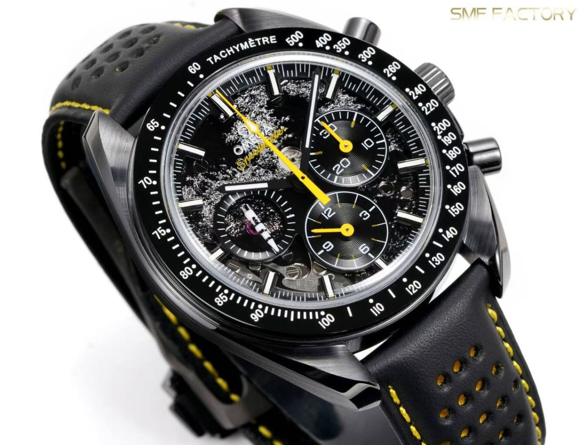 Omega Speedmaster Dark Side of the Moon SMF RW6 Top‑Grade Manual Chronograph Watch Genuine Ceramic Case