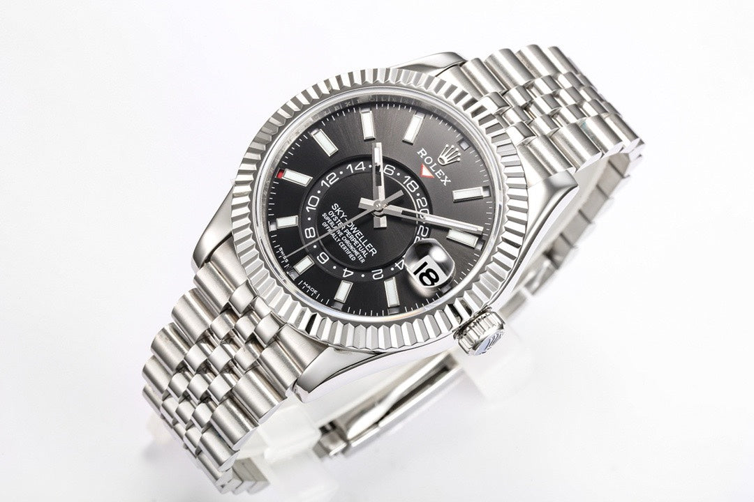 Rolex Sky‑Dweller Watch 42mm 904L Steel 9002 Automatic Movement Ring Command Bezel