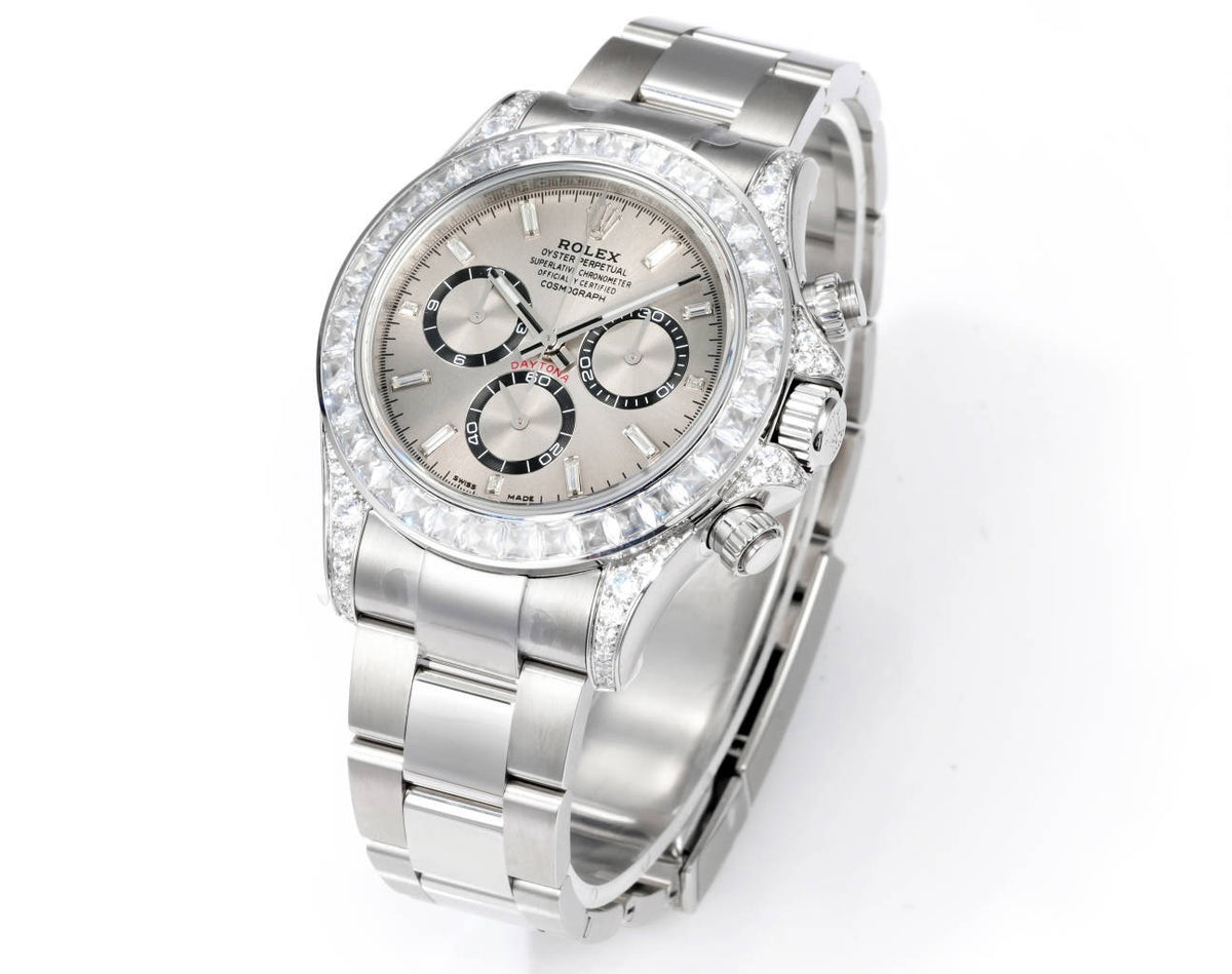 Rolex Cosmograph Daytona 40mm N+ Factory V2 Weighted Baguette Bezel Automatic Watch
