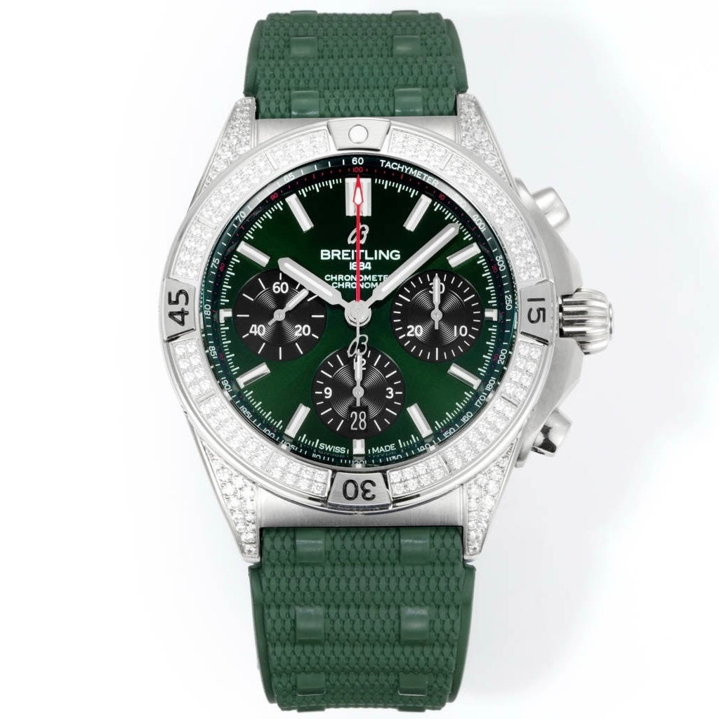 Breitling Chronomat Super Clone Watch | B01 Automatic Chronograph Movement, Diamond Bezel, 42mm