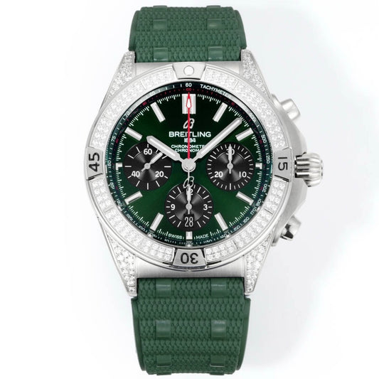 Breitling Chronomat Super Clone Watch | B01 Automatic Chronograph Movement, Diamond Bezel, 42mm