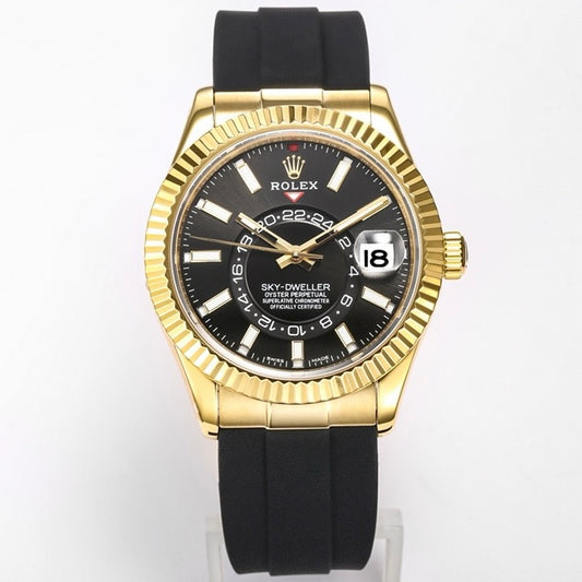 Rolex Sky‑Dweller Watch 42mm 904L Steel 9002 Automatic Movement Ring Command Bezel