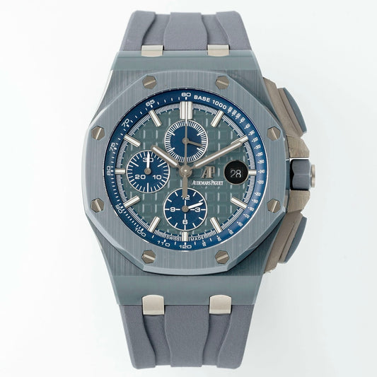 Audemars Piguet Ceramic Chronograph 44mm Sports Watch Rubber Strap