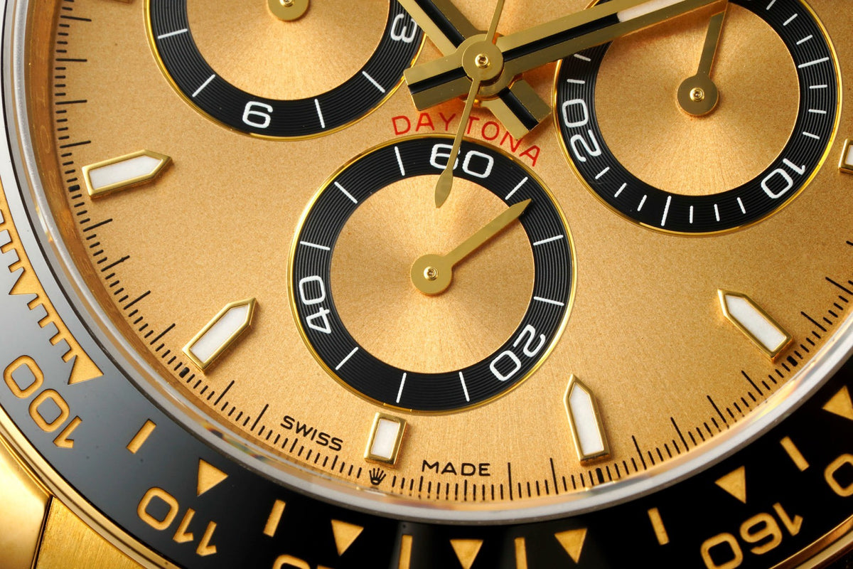 Rolex Cosmograph Daytona 18K Gold Plated Automatic Chronograph Watch Rubber Strap