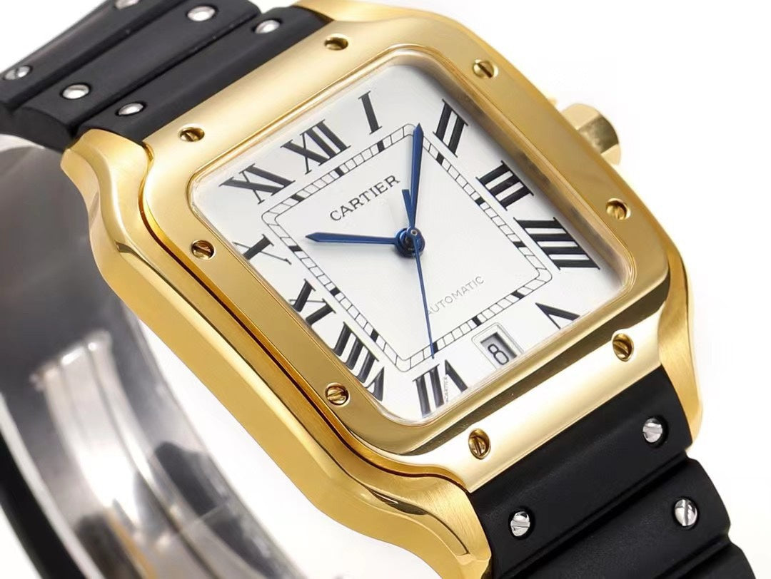 Cartier Santos Rubber Strap | THB Factory 39.8mm Automatic Watch