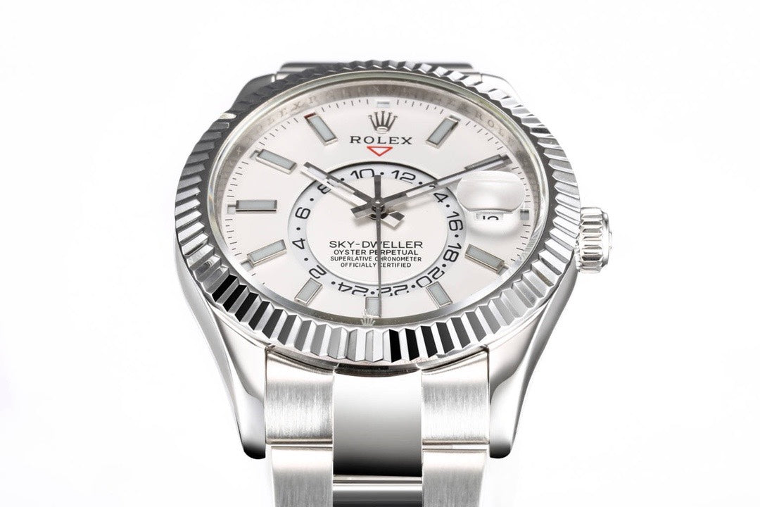 Rolex Sky‑Dweller Watch 42mm 904L Steel 9002 Automatic Movement Ring Command Bezel