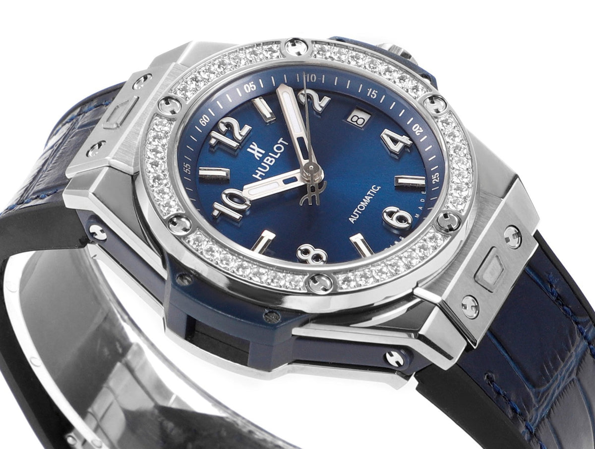 Hublot Big Bang 39mm Steel Diamond Bezel Automatic Ladies Watch