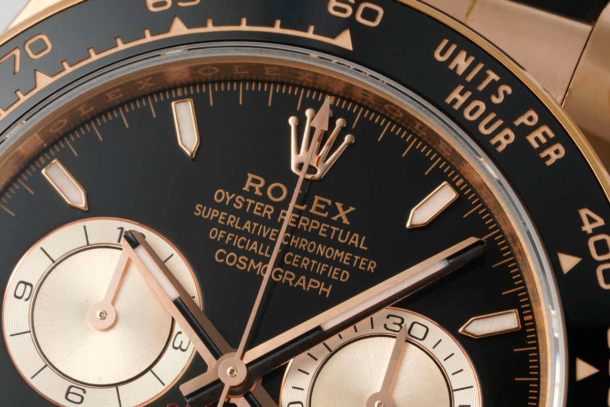 Rolex Cosmograph Daytona 18K Gold Plated Automatic Chronograph Watch Rubber Strap