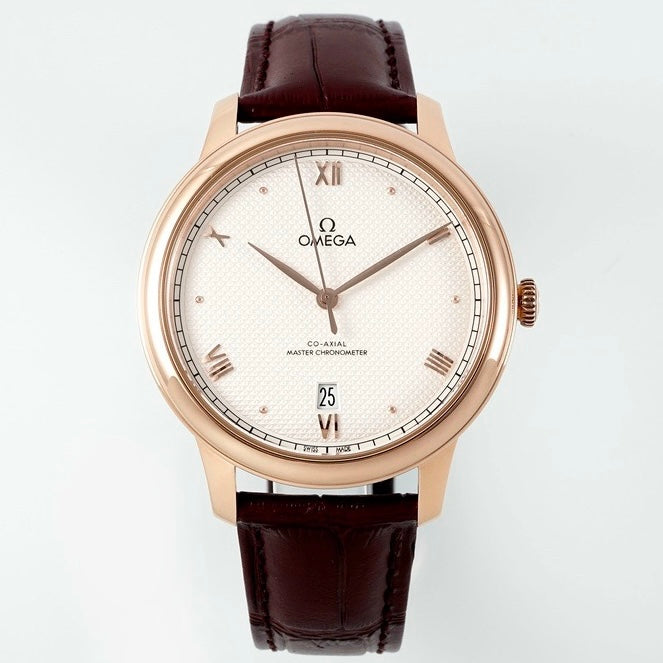 Omega De Ville Power‑Reserve Automatic Mechanical Watch, Genuine Calfskin Leather Strap