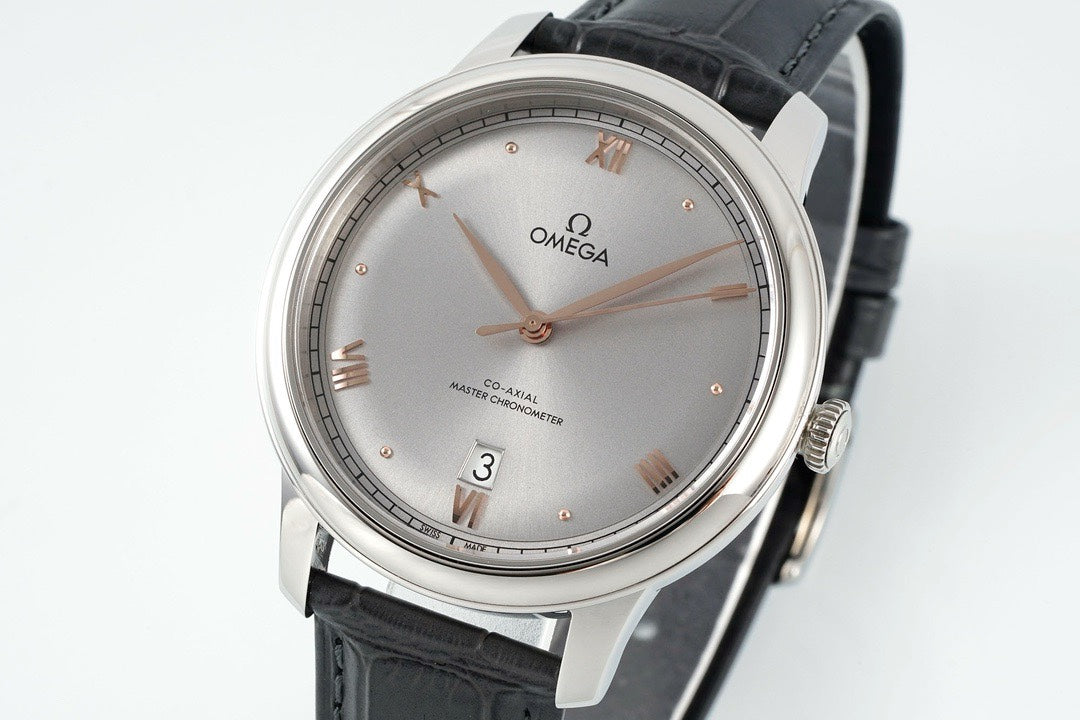 Omega De Ville Power‑Reserve Automatic Mechanical Watch, Genuine Calfskin Leather Strap