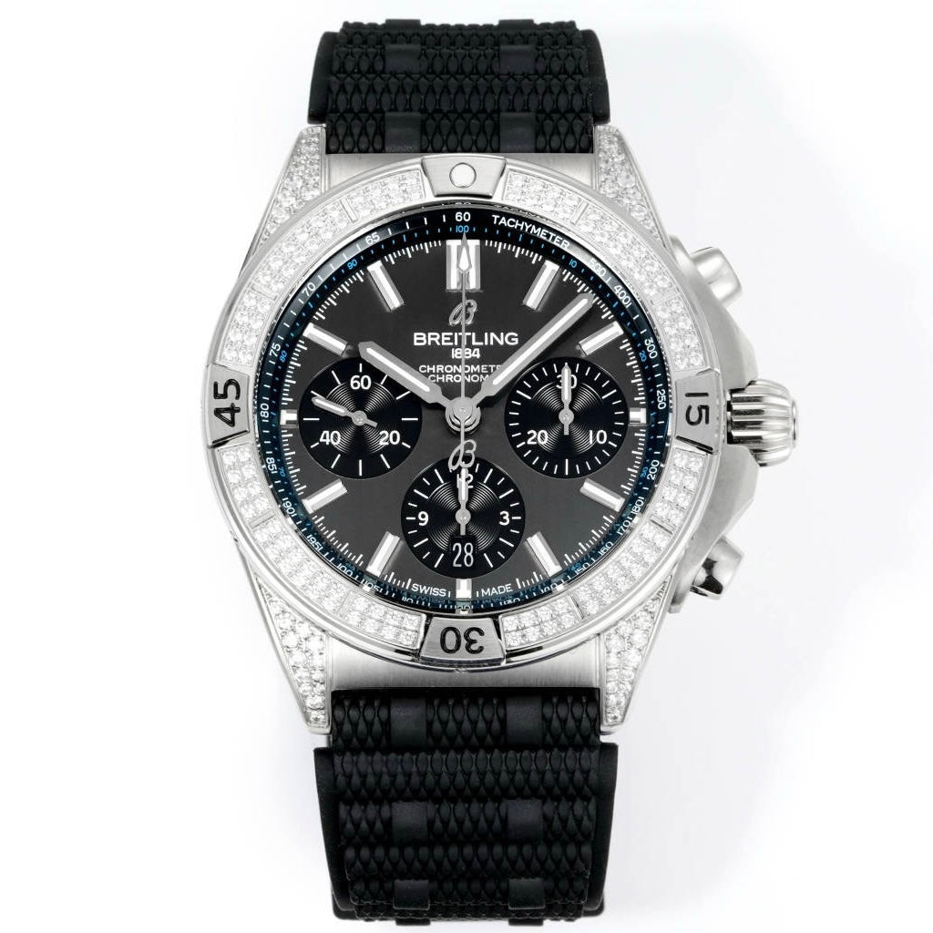 Breitling Chronomat Super Clone Watch | B01 Automatic Chronograph Movement, Diamond Bezel, 42mm