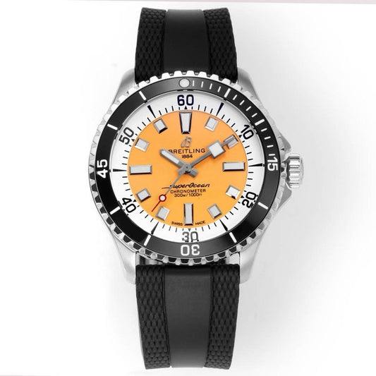 BREITLING Superocean 42mm Dive Watch, GR Factory Version Luminous Dial Ceramic Bezel Rubber Strap Multiple Colors