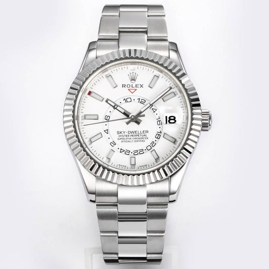 Rolex Sky‑Dweller Watch 42mm 904L Steel 9002 Automatic Movement Ring Command Bezel