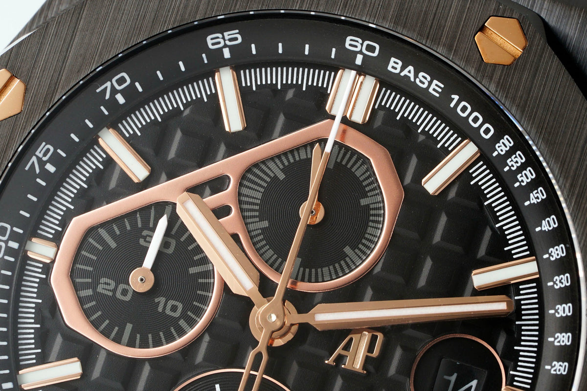 Audemars Piguet Ceramic Chronograph 44mm Sports Watch Rubber Strap