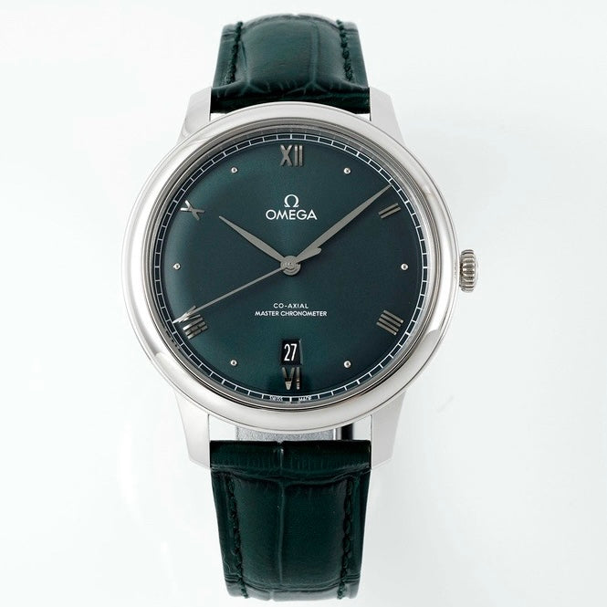 Omega De Ville Power‑Reserve Automatic Mechanical Watch, Genuine Calfskin Leather Strap