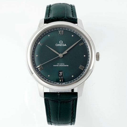Omega De Ville Power‑Reserve Automatic Mechanical Watch, Genuine Calfskin Leather Strap