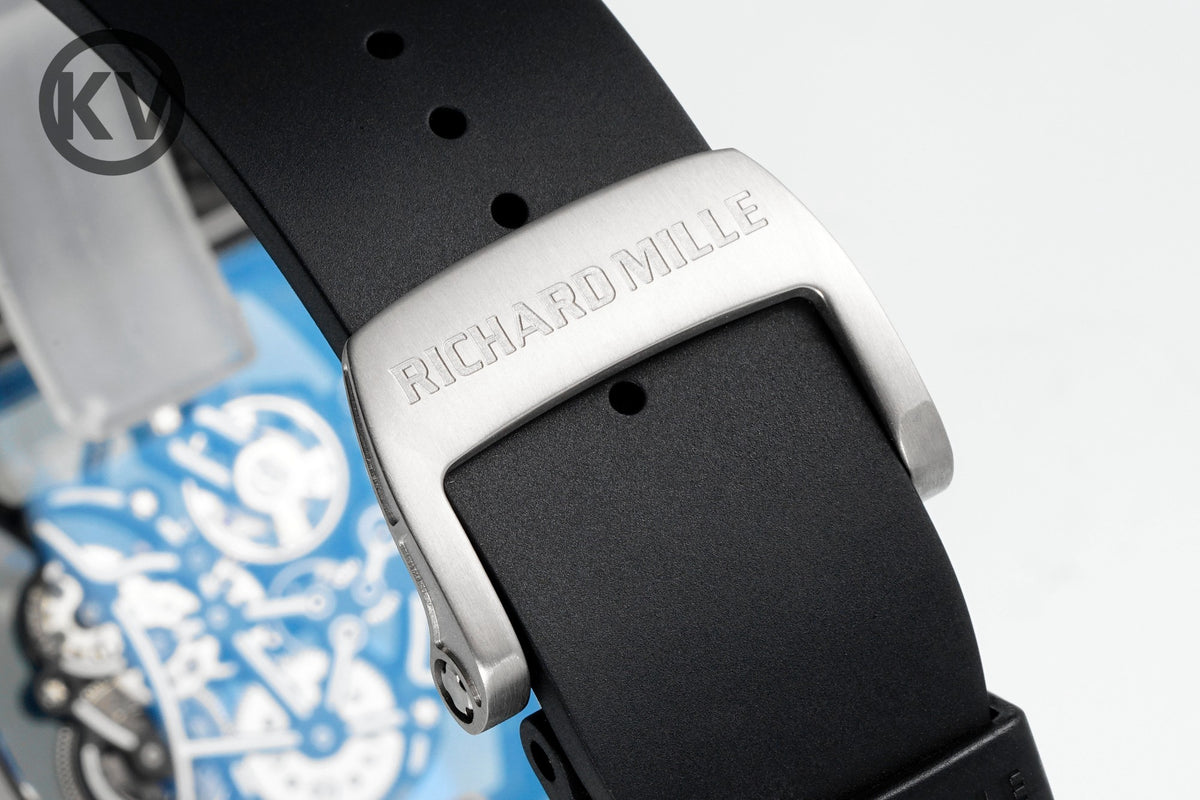 Richard Mille RM055 Tonneau Hollow Automatic Watch Light 74.3g FKM Rubber Strap