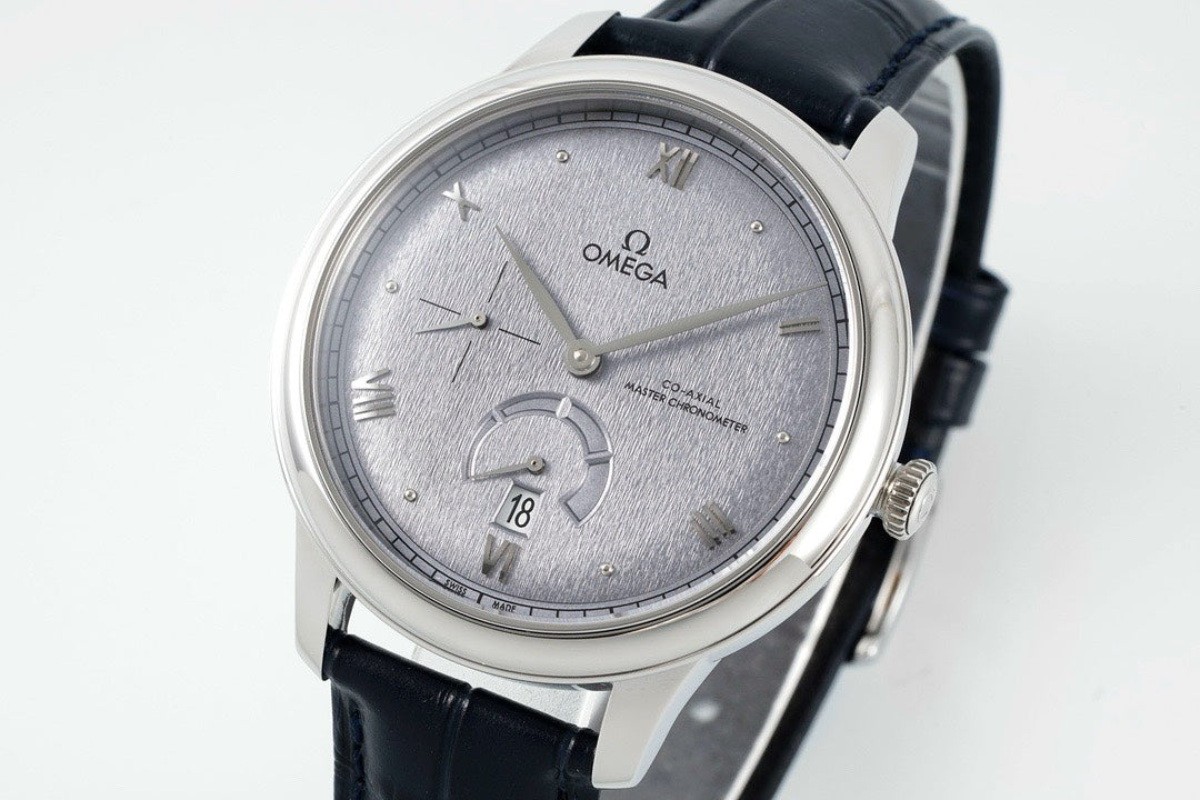 Omega De Ville Power‑Reserve Automatic Mechanical Watch, Genuine Calfskin Leather Strap