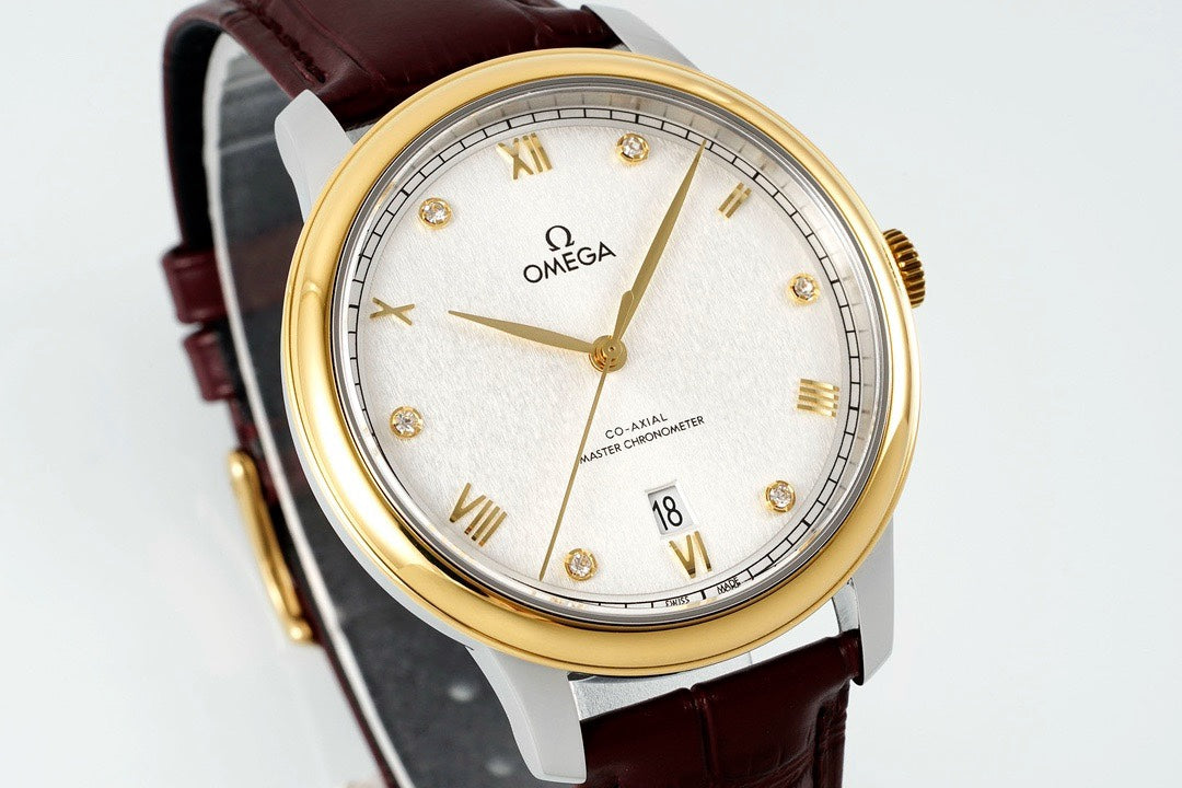 Omega De Ville Power‑Reserve Automatic Mechanical Watch, Genuine Calfskin Leather Strap