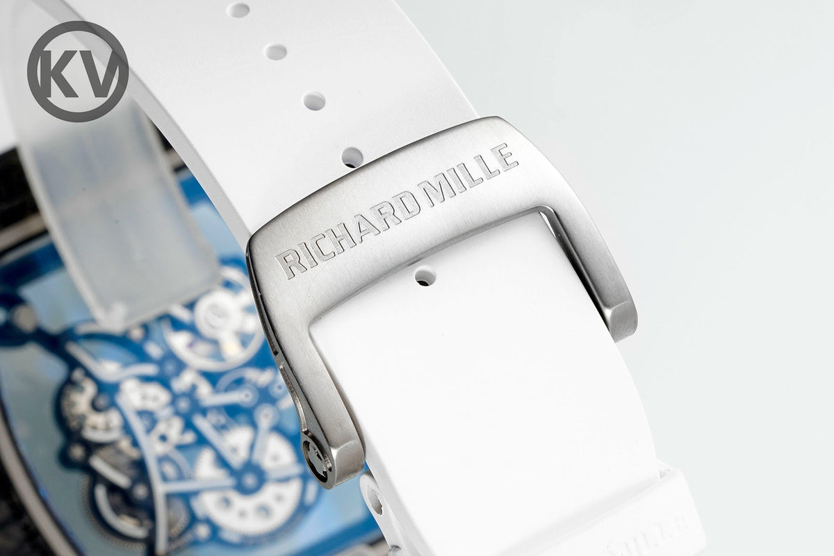 Richard Mille RM055 Tonneau Hollow Automatic Watch Light 74.3g FKM Rubber Strap