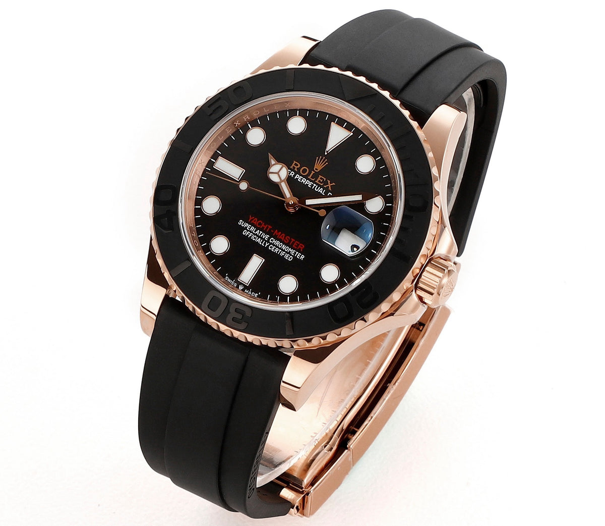 Rolex MS Factory Yacht‑Master 42mm 904L Steel 3235 Blue Hairspring Automatic Watch Oysterflex Rubber Strap