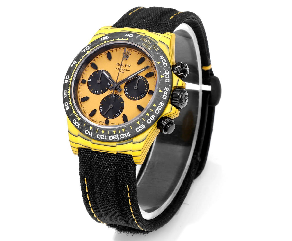 Rolex TW Factory Custom Carbon Fiber Daytona Watch 40mm 4801 Chronograph Movement Luminous Case & Buckle