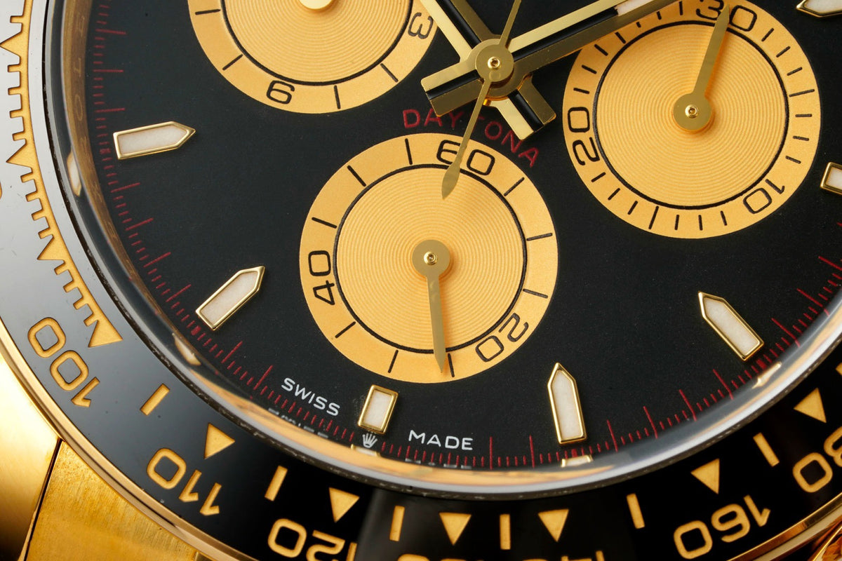 Rolex Cosmograph Daytona 18K Gold Plated Automatic Chronograph Watch Rubber Strap