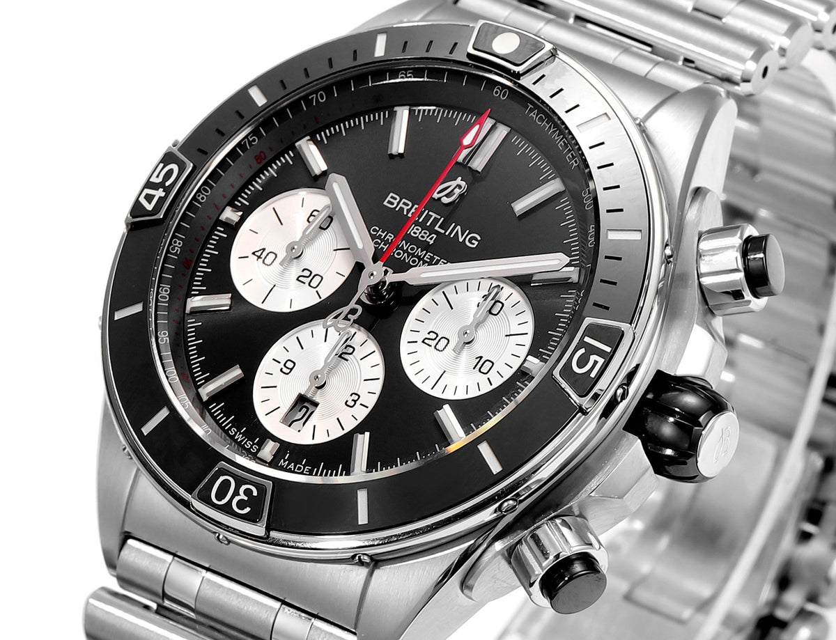 BREITLING Chronomat 44mm Automatic Chronograph Watch, BLS Factory Ceramic Bezel Timepiece