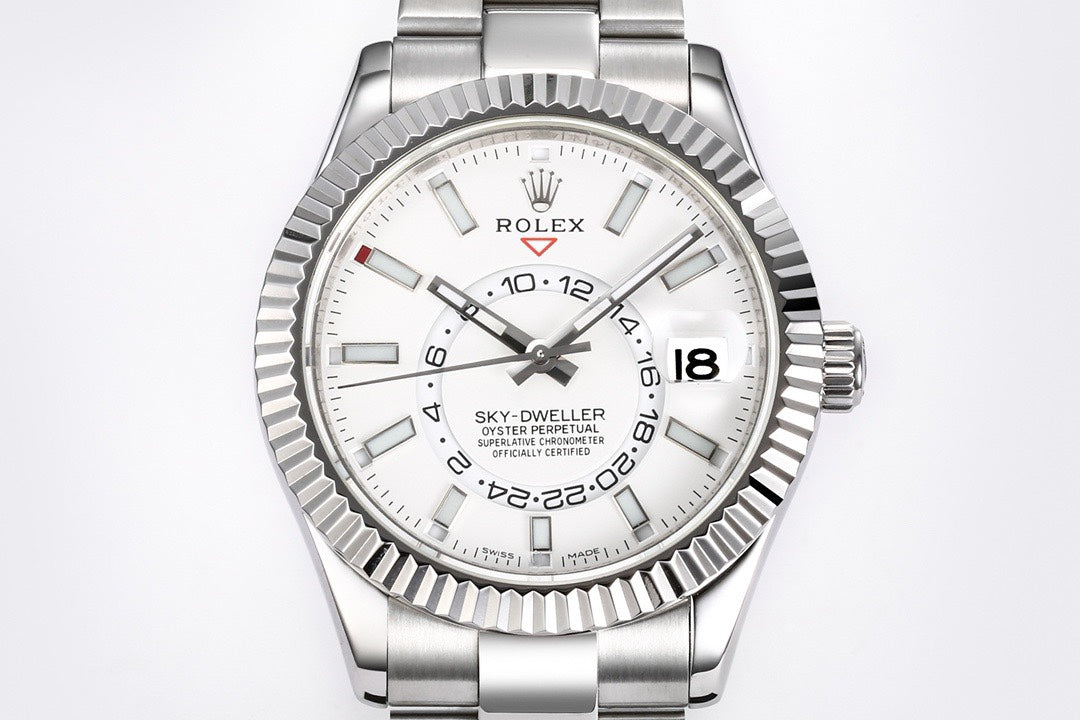Rolex Sky‑Dweller Watch 42mm 904L Steel 9002 Automatic Movement Ring Command Bezel