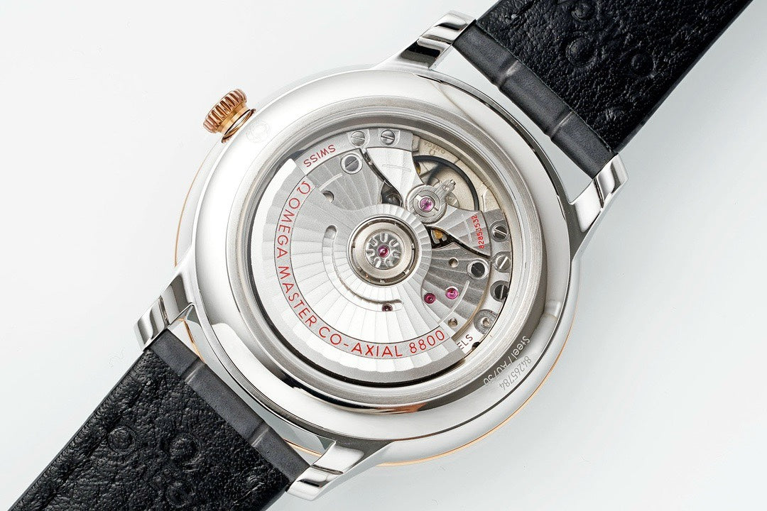 Omega De Ville Power‑Reserve Automatic Mechanical Watch, Genuine Calfskin Leather Strap