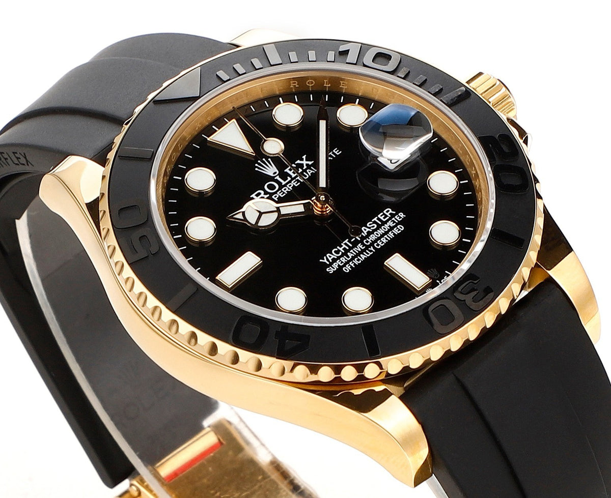 Rolex MS Factory Yacht‑Master 42mm 904L Steel 3235 Blue Hairspring Automatic Watch Oysterflex Rubber Strap