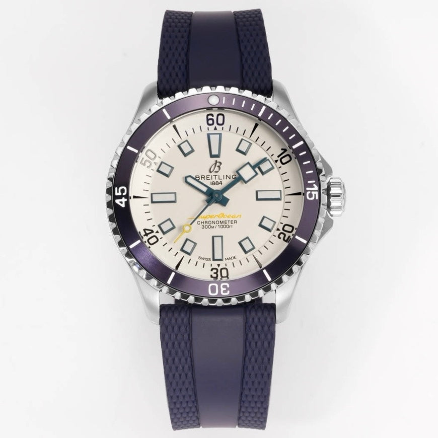 BREITLING Superocean 42mm Dive Watch, GR Factory Version Luminous Dial Ceramic Bezel Rubber Strap Multiple Colors