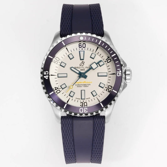 BREITLING Superocean 42mm Dive Watch, GR Factory Version Luminous Dial Ceramic Bezel Rubber Strap Multiple Colors