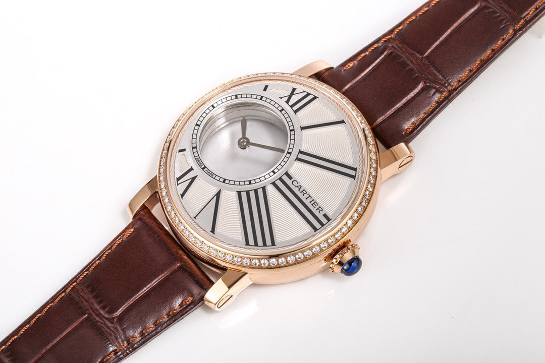Cartier Rotonde de Cartier Mysterious Watch, Floating Hands Design, 42.5mm, MC 9981 Manual & Automatic Integrated Movement