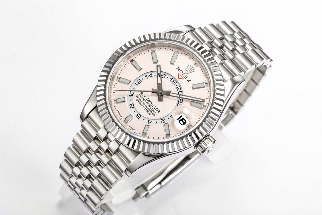 Rolex Sky‑Dweller Watch 42mm 904L Steel 9002 Automatic Movement Ring Command Bezel