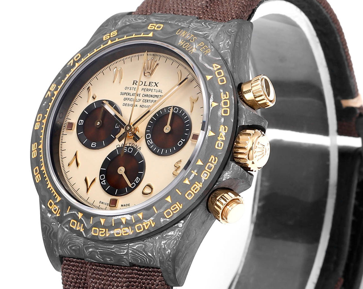 Rolex TW Factory Custom Carbon Fiber Daytona Watch 40mm 4801 Chronograph Movement Luminous Case & Buckle