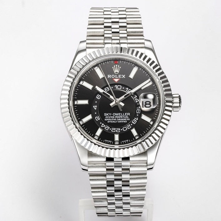 Rolex Sky‑Dweller Watch 42mm 904L Steel 9002 Automatic Movement Ring Command Bezel