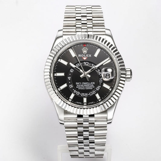 Rolex Sky‑Dweller Watch 42mm 904L Steel 9002 Automatic Movement Ring Command Bezel