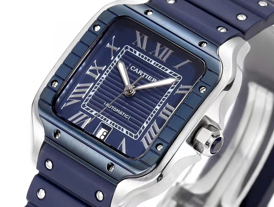 Cartier Santos Rubber Strap | THB Factory 39.8mm Automatic Watch
