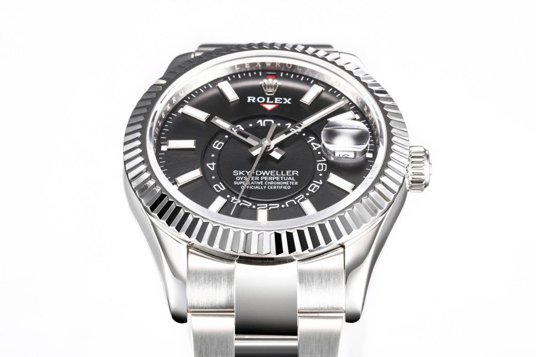 Rolex Sky‑Dweller Watch 42mm 904L Steel 9002 Automatic Movement Ring Command Bezel