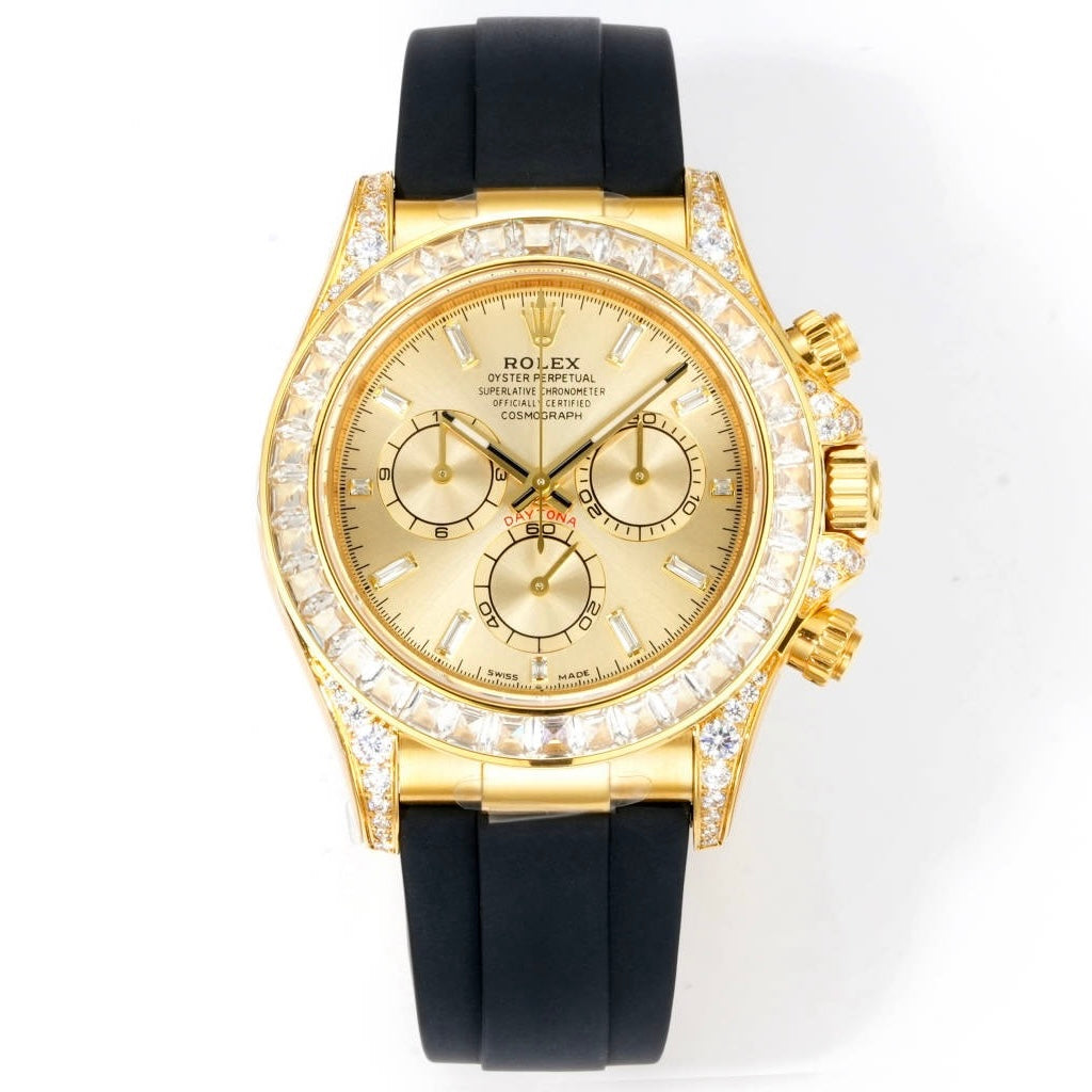 Rolex Cosmograph Daytona 40mm N+ Factory V2 Weighted Baguette Bezel Automatic Watch