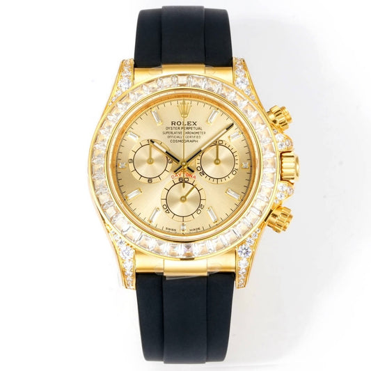 Rolex Cosmograph Daytona 40mm N+ Factory V2 Weighted Baguette Bezel Automatic Watch