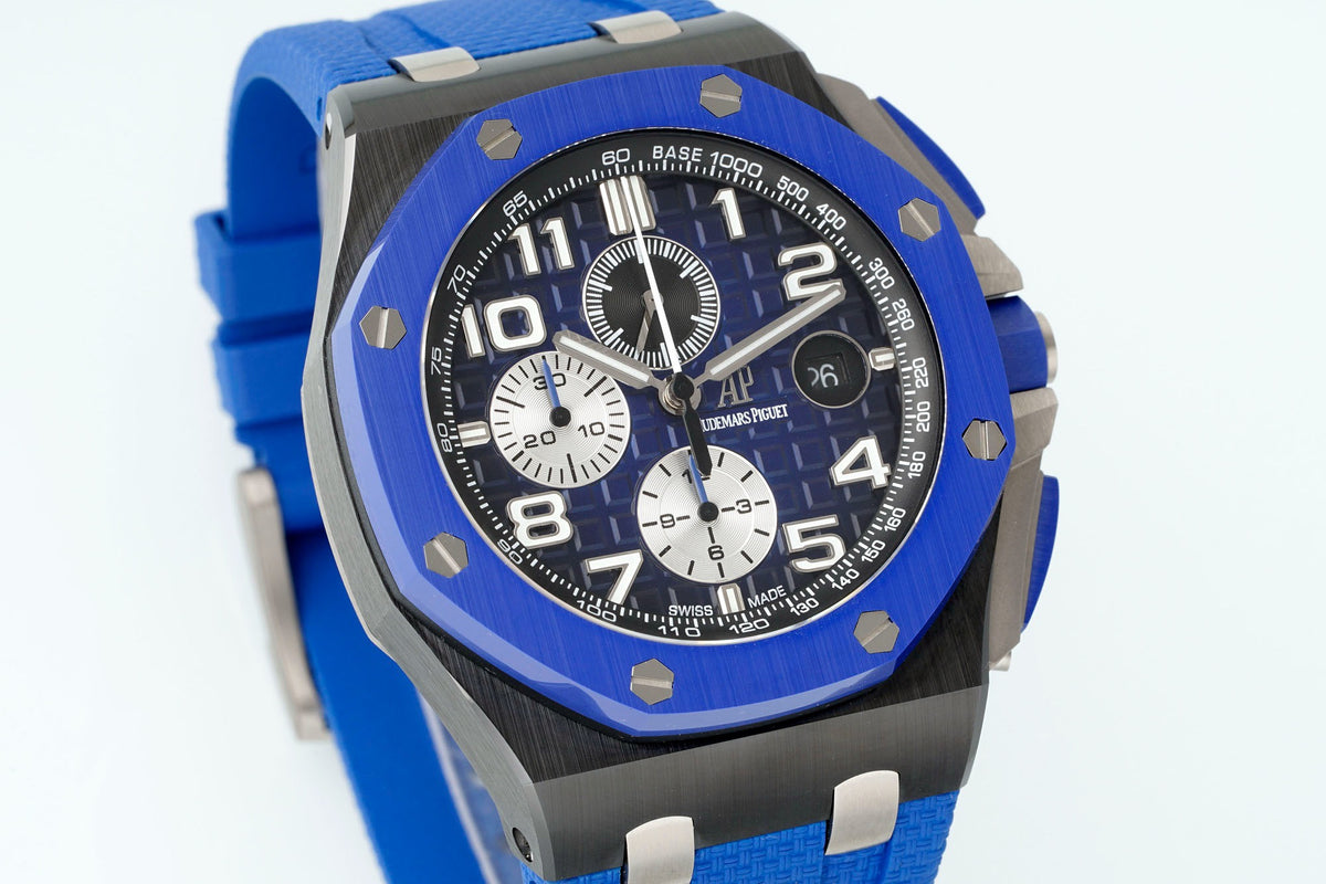 Audemars Piguet Ceramic Chronograph 44mm Sports Watch Rubber Strap