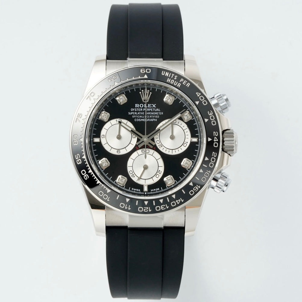 Rolex Cosmograph Daytona 40mm Rubber Strap Weighted 18K Gold‑Plated Cal.4131 Chronograph Movement