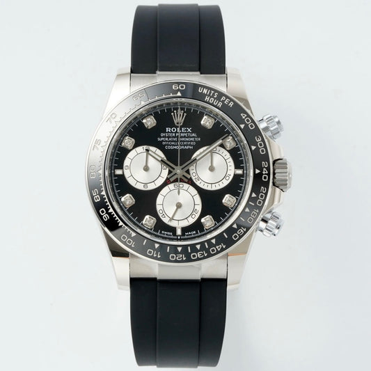 Rolex Cosmograph Daytona 40mm Rubber Strap Weighted 18K Gold‑Plated Cal.4131 Chronograph Movement